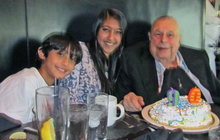 Carl Morgenstern with grandchildren Akira and Emiko Morgenstern